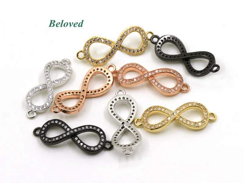 

Infinity Micro Pave Cubic CZ Zirconia Copper Connector, Multicolor Bowknot Metal Jewelry Making Findings, BG18161