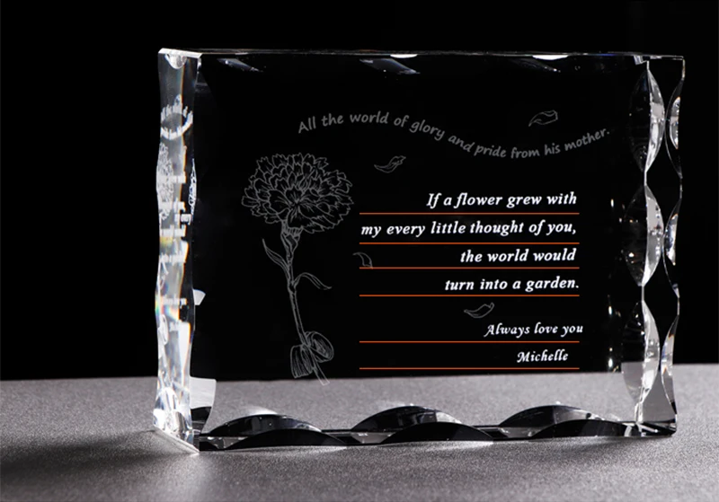 Заказной подарок для мамы стеклянная Хрустальная рамка с надписью лазерная гравировка подарок для папы мамы персонализированный сувенир подарок на день рождения