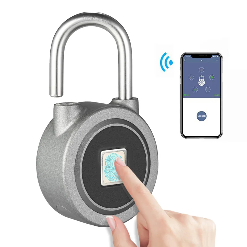 New Fingerprint Smart Keyless Lock Waterproof APP Button Password Unlock Anti-Theft Padlock Door Lock for Android iOS System New Fingerprint Smart Keyless Lock Waterproof APP Button Password Unlock Anti-Theft Padlock Door Lock for Android iOS System