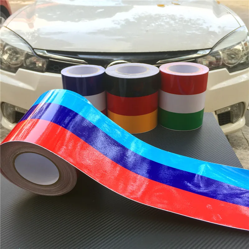 

M Stripes Car Hood Sticker On Car Glossy Vinyl Car Stickers And Decals Racing Sport Car Styling For BMW M3 M5 M6 E46 E61 E90 E92
