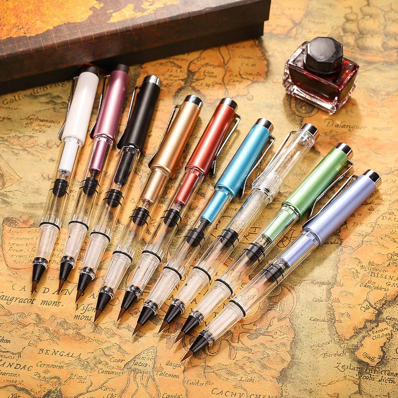 

Piston Fountains Style Water Soft Brush Pen Refillable Ink Watercolor Pen For Calligraphy Painting Drawing Art Supply Kids Gift