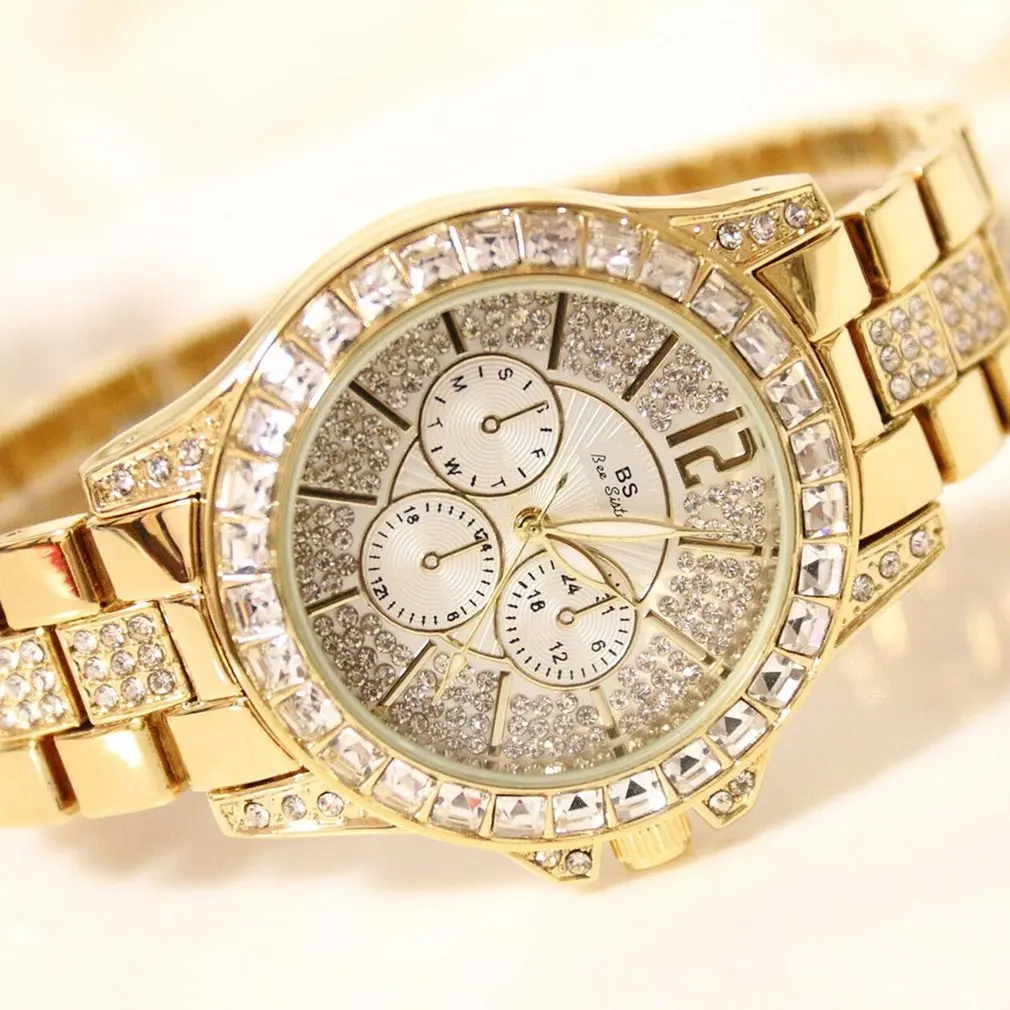 

Luxury Women Watch 30m Waterproof Quartz Wristwatch Rhinestone Steel Watchband Fashion Girls Ladies Watch Gifts
