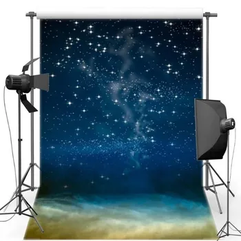 

Night Starry Blue Sky Star Space Galaxy Themed backdrop Vinyl cloth High quality Computer print wall Backgrounds