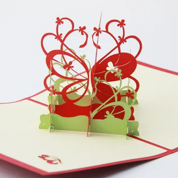 

Cubic life butterfly creative hot scenic square thanks to the blessing hand stereo cards