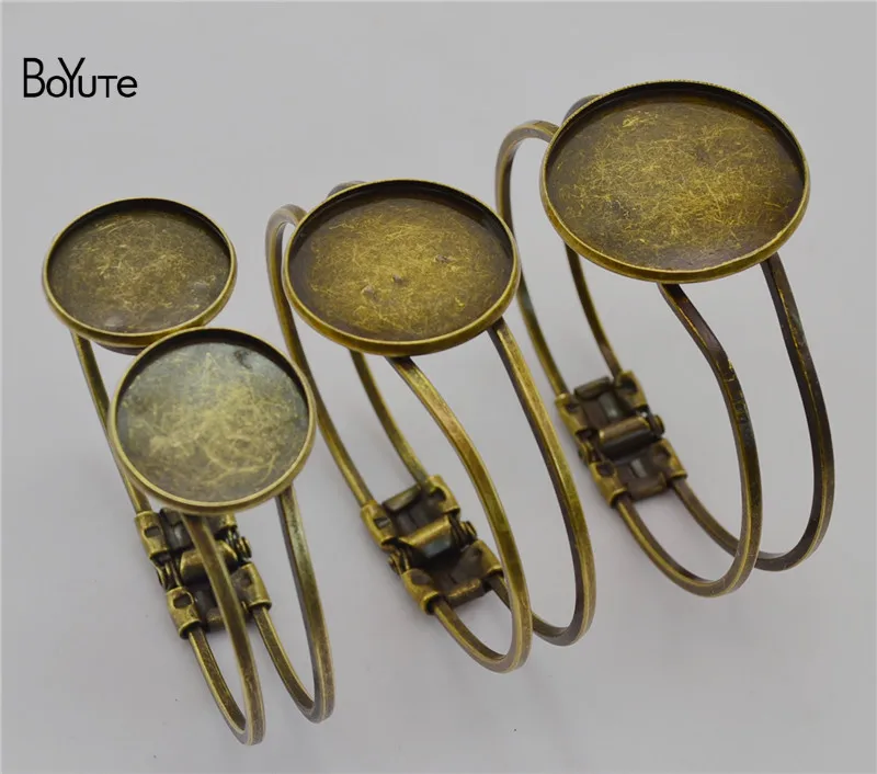 BoYuTe (5 PiecesLot) Round 20MM 25MM 30MM Cabochon Base Blank Bracelet Bangles Tray Bezel Diy Hand Made Jewelry Accessories (3)