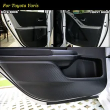 Teeze 4 шт. новые межкомнатные двери из углеродного волокна боковой край защита от ударов накладка наклейка для Toyota Yaris