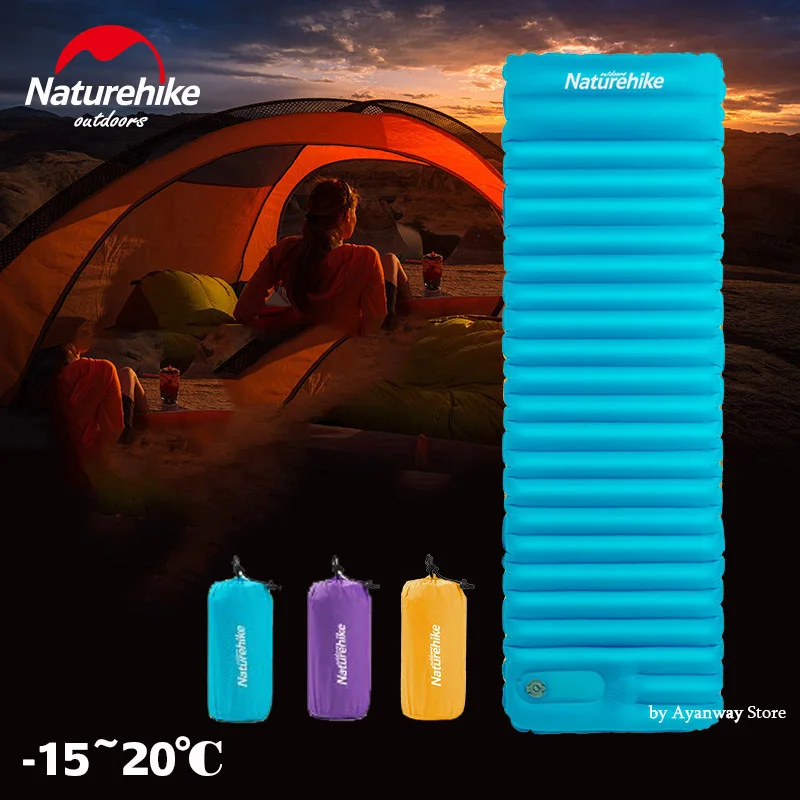 Esteira de Acampamento Almofada de Dormir Quente ao ar Naturehike Nh18q001 d Push Cama Inflável Almofada Tenda à Prova d’ Água Livre Piquenique Colchão Dobrável