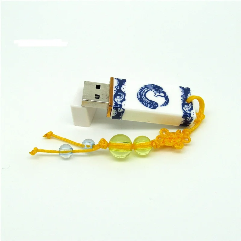 100% реальная емкость китайский Ретро стиль синий и белый фарфор usb флэш накопитель