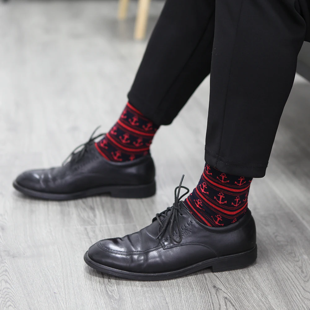 Парные мужские носки для езды на велосипеде и якоре (5 парт/лот)|crew socks|socks sock5 pairs |