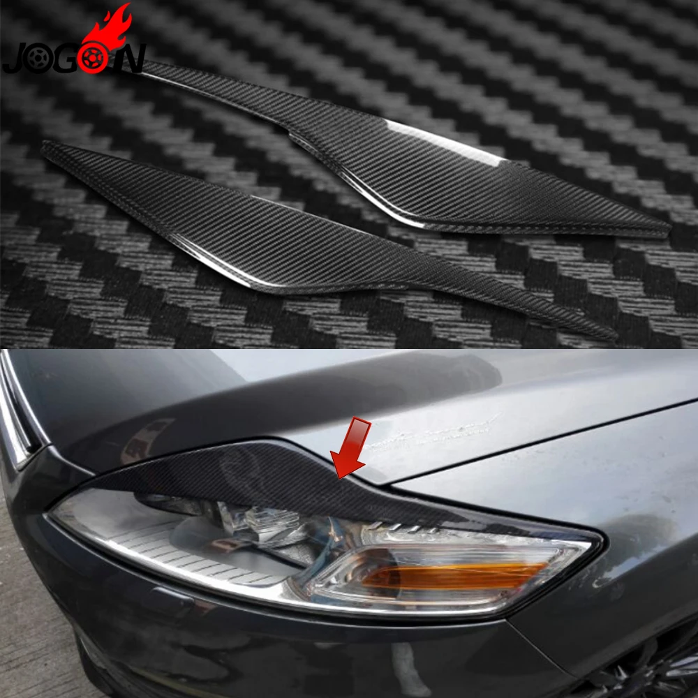 

For Ford Mondeo Mk IV MK4 2007 - 2013 Car Styling Carbon Fiber Front Head Light Eyelid Lamp Headlight Eyebrow Cover Trim