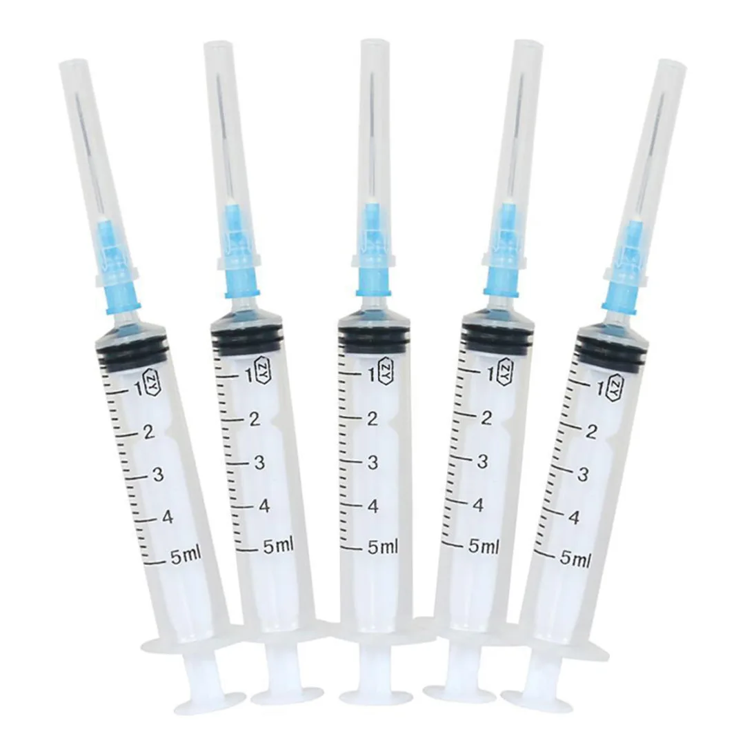 10pcs 5ml Plastic Sterile Syringe Blunt Tip Syringe With 1.5" Blunt End