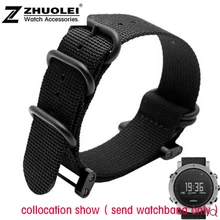 Venta caliente de la manera larga Núcleo Suunto Correa De Nylon de la otan Banda Kit w Adaptadores de Terminales 24mm Pulseras Zulu nylon elegante pulsera para hombres