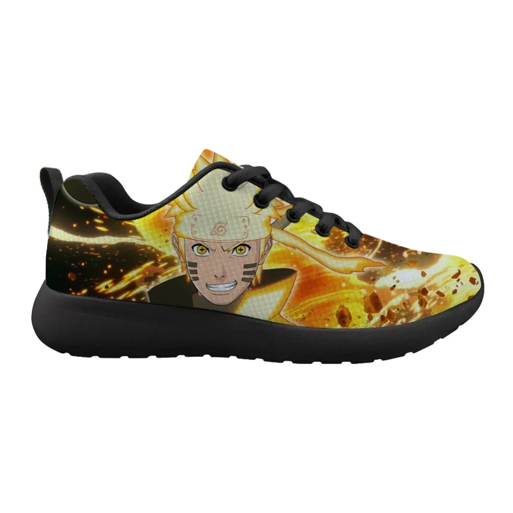 

ELVISWORDS Naruto Sasuke Prints Casual Men Boys Shoes Lace up Flat Shoes Sneakers Outdoor Walking Sapato Feminino