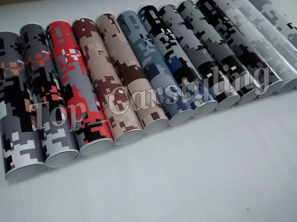 Различные цвета пиксельный Камуфляжный виниловый чехол для автомобиля с принтом