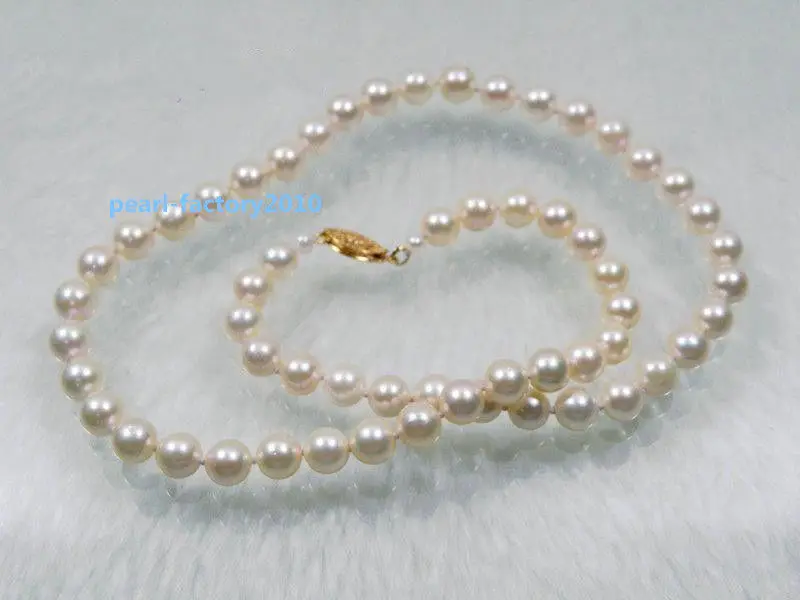 

19" Japanese Akoya Cultured Pearl 14K Yellow Gold Necklace 17" Top Grading 4.5-5 mm (0926)