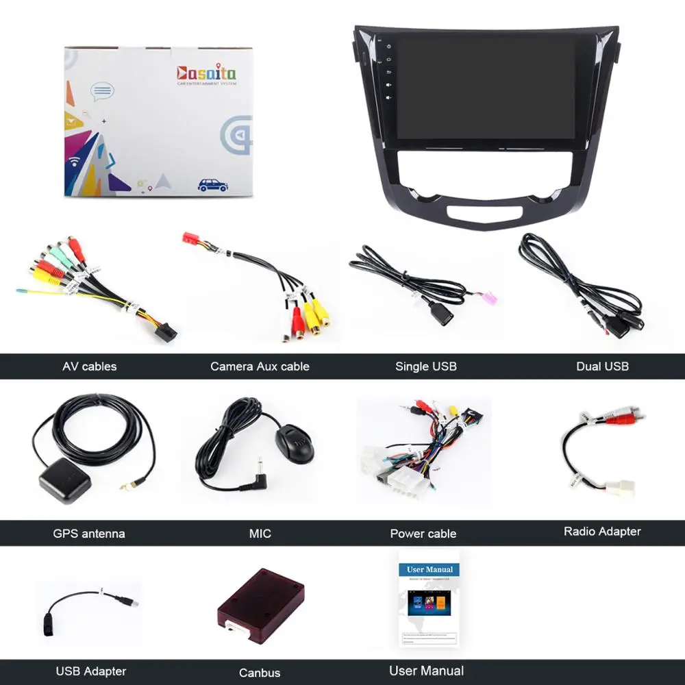 Discount Dasaita 10.2" Android 8.1 Car GPS Player Navi for Nissan X-Trail 2014-2017 with 2G+16G Quad Core Stereo Radio Multimedia 4G 4