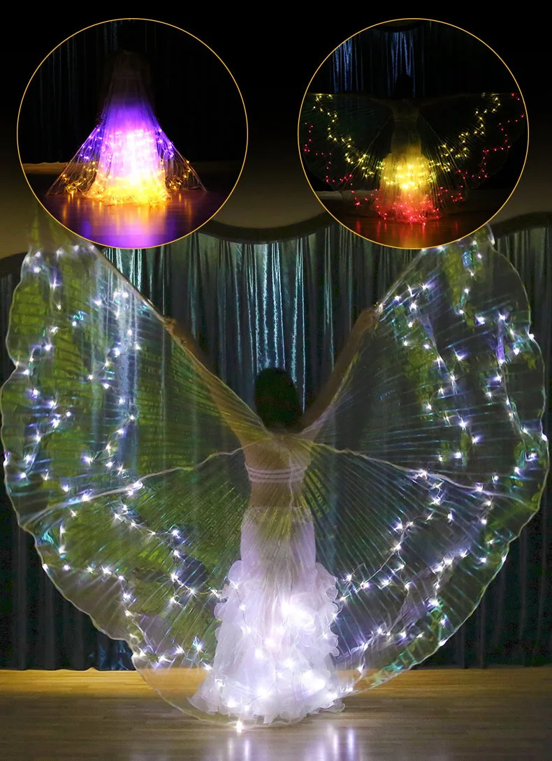 Женский 12 точечный Звездный цветной светильник для танца живота Isis Крылья Ангела светодиодный сказочный костюм бабочки восточные аксессуары для танца живота