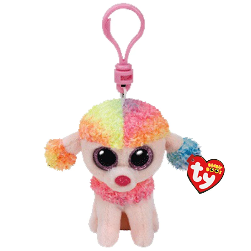 Ty Beanie Boos Big Eyes Plush Dog Keychain Doll Unicorn Penguin Leopard Owl Monkey Clip Toys 4\