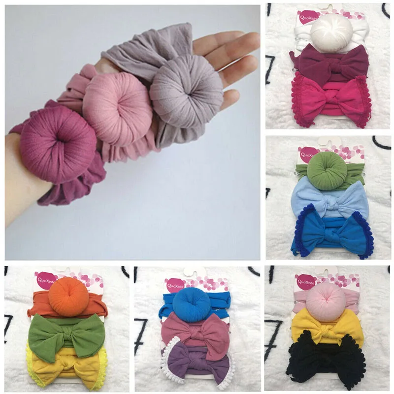

3PCS Kids Baby Headband Toddler Lace Bow Flower Hair Band Accessories Headwear