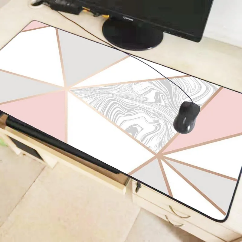  Mairuige 900x400mm Rose Gold Marble Keyboards Mat Rubber Gaming Large mousepad Desk Mat Decorative 