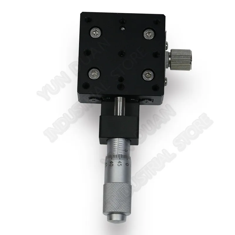 

X Axis 40*40mm Manual Micrometer Linear Stage Displacement Cross Roller Guide Way Trimming Platform High Precision LX40-C