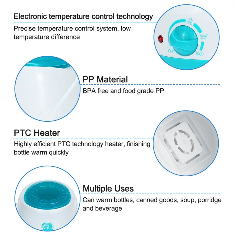 Подогреватель для бутылок подогреватель детского питания теплая универсальная Бутылка стерилизатор Марм молоко BPA бесплатно 220 В Электрический подогреватель молочный продукт