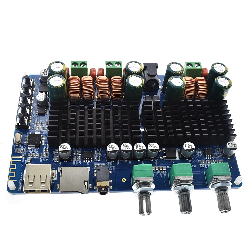 TPA3116 50 Вт + Bluetooth USB TF декодер 2 1 канала цифровой усилитель мощности плата