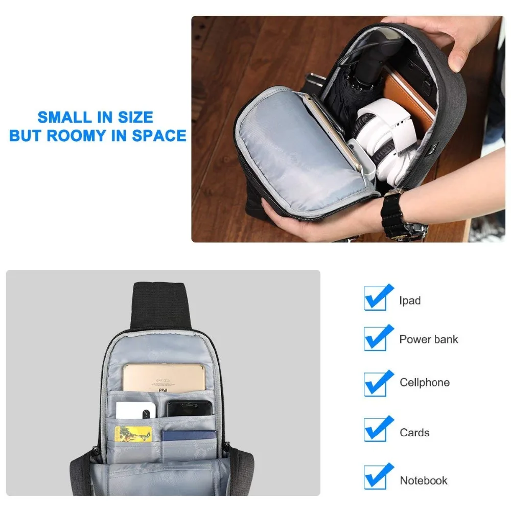 Tigernu مكافحة سرقة Crossbody حقيبة عارضة الرجال حقيبة صدر للرجال للماء حقيبة كتف بحب تعليق حقيبة ساعي صالح 9.7 \ Tigernu مكافحة سرقة Crossbody حقيبة عارضة الرجال حقيبة صدر للرجال للماء حقيبة كتف بحب تعليق حقيبة ساعي صالح 9.7 \