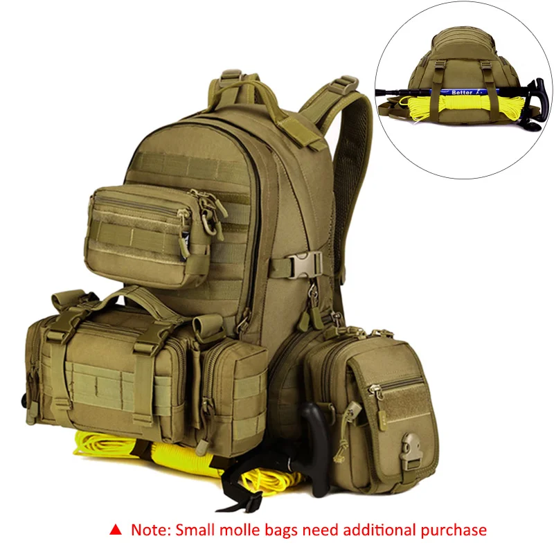 35L Tactical Military Backpack Camping Assault Molle Sports Bags Mountaineering Hiking Trekking Cam