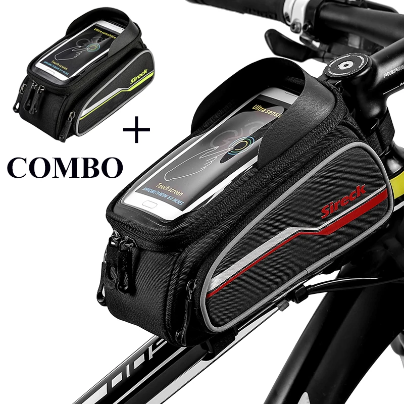 

Sireck Fashion Combo Front Frame Tube Saddle Bag Touchscreen Cycling Bicycle Bike MTB Mountain Road Bag For 6.0''Inch Phone