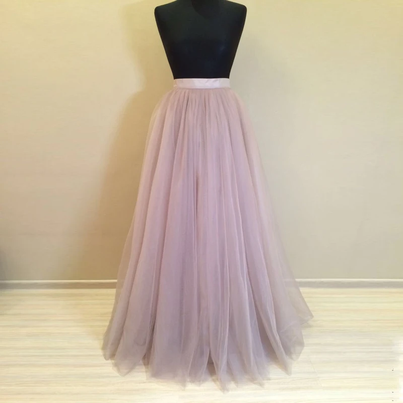 High Quality 5 Layers 110cm Long Tulle Skirt for Women Pleated Skirt Fashion font b Wedding