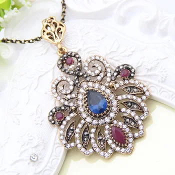 New Sale Fashion Antique Turkish Lady Pendant Necklaces Retro Gold Color Oscar Star Style Necklace Party Jewelry Festival Gift