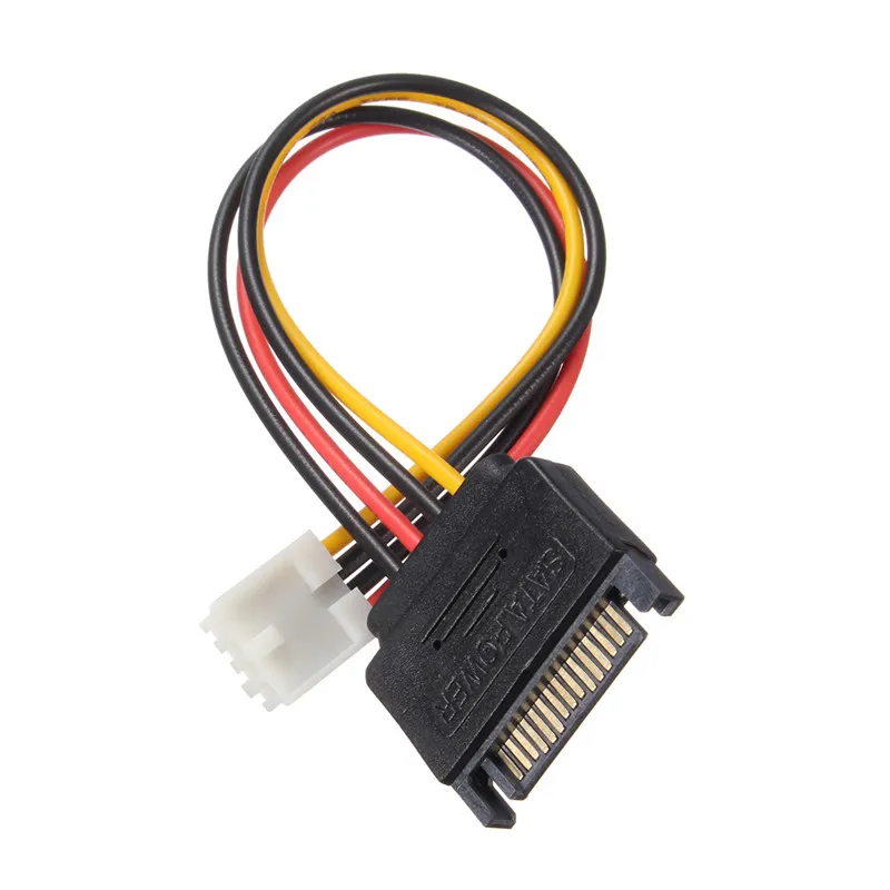 5 шт. маленький 4 контактный на 15 Pin SATA кабель питания шнур 20 см Sata разъем гибкий