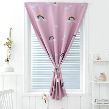 

Window Curtains Printed Cloth Child Bedroom Curtain Kids Colorful Cartoon Living Room Curtains Easy Installation of Magic Drapes