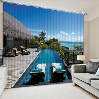

Customized size Luxury Blackout 3D Window Curtains For Living Room garden curtains Decoration curtains