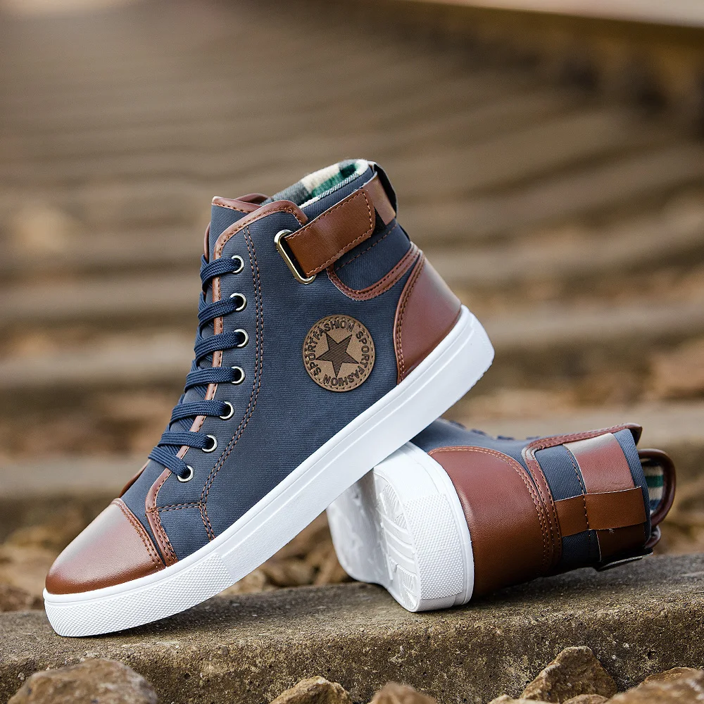 

CIMIM Brand New Casual Shoes Men Big Size 38-47 With Fur Men Canvas Shoes High Top Sneakers Men 2018 Men Fashion Winter Boots