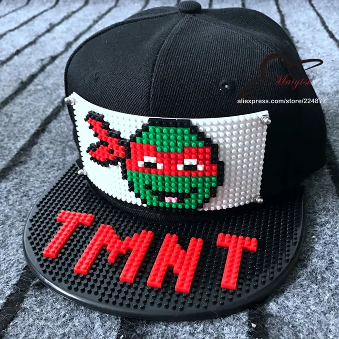 Новая бейсболка TMNT с мозаичным блоком, бейсболка в стиле хип-хоп, Snapback, DIY, Классические кепки для мужчин и женщин, шапка - Цвет: red