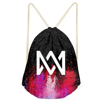 

ThiKin Marcus And Martinus Sequined Logo Print Kids Drawstring Bag Children Small Backpack for Teenager Boys Daily Storage