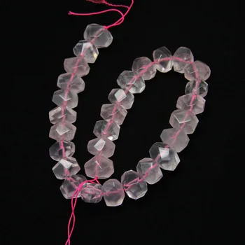 

Faceted Pink Quartz Cut Stones Nugget Pendants Jewelry,Polished Raw Crystals Gems Loose Beads Charms Necklace Findings Strand
