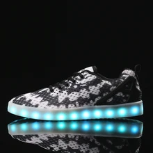 USB charging 8 colors led luminous shoes men couples casual colorful light up shoes size 35-44 neon zapatillas con luces shoes