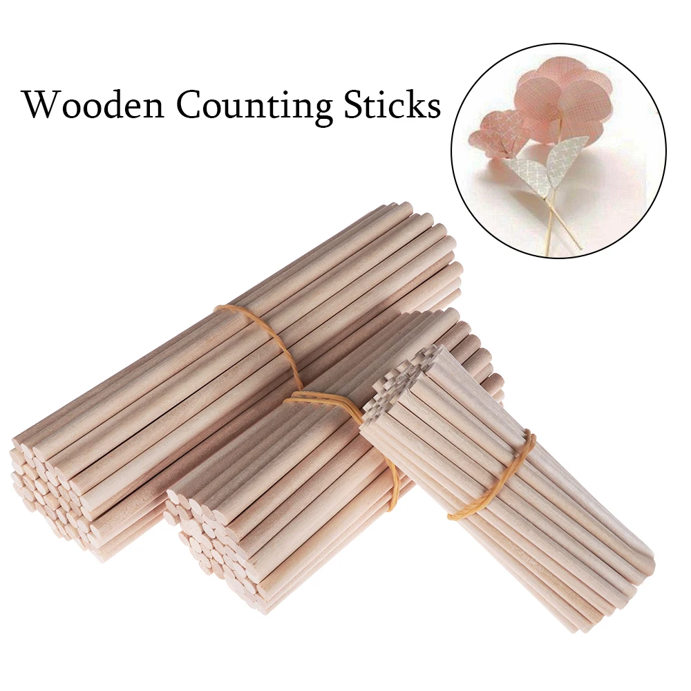 

50Pcs 80mm/100mm/150/mm Pine Round Wooden Rods Sticks Premium Durable Wooden Dowel For DIY Crafts Building Model Woodworking