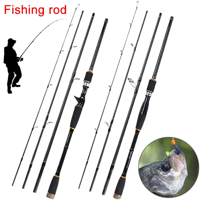

Lure Rod 4 Section Carbon Spinning Fishing Travel Casting Fishing Pole Saltwater Rod ASD88
