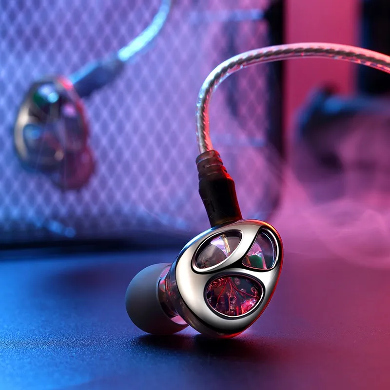 Fone de Ouvido Controle de Cabo Redução de Ruído Vjjb Três-unidade Anel Ferro In-ear Bluetooth Alta Fidelidade Subwoofer Telefone Móvel Universal N30 Mod. 1456877