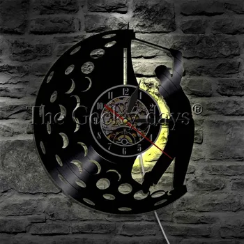 

1Piece Playing Golf LED Light Vinyl Record Wall Clock Golf Club Sport Silhouette Modern Wall Lamp Golf Ball Decorative Lighting