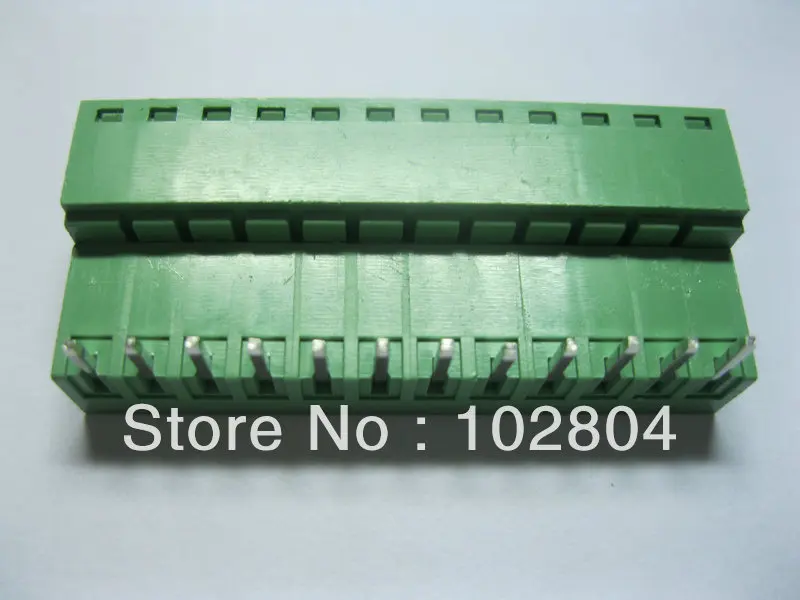 

200 Pcs Per Lot Screw Terminal Block Connector 3.5mm Angle 12 pin Green Pluggable Type 15EDCK-15EDCR-3.5 HOT Sale HIGH Quality