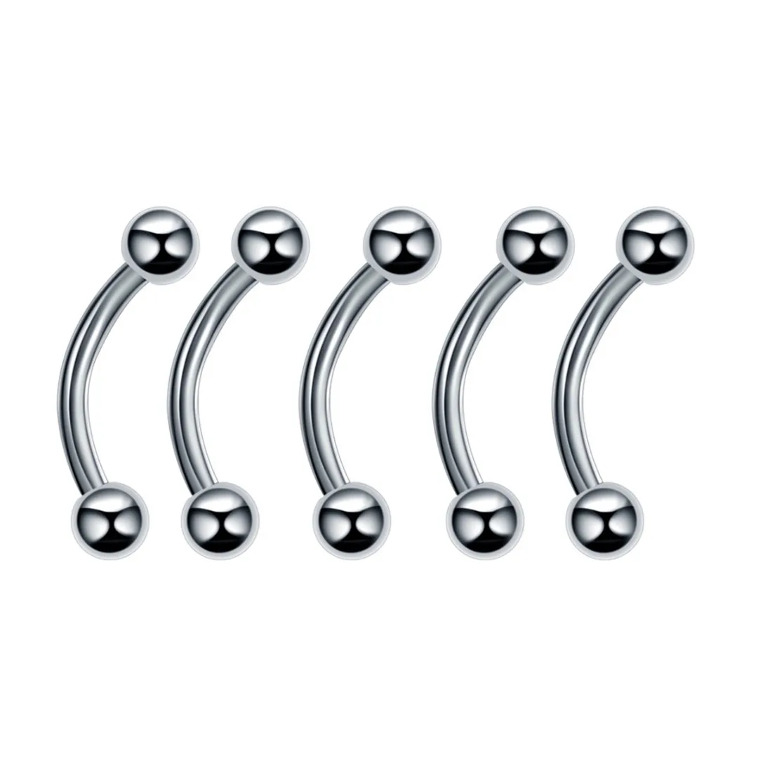 60pcs/lot Stainless Steel Mixed Ear Nose Lip Eyebrow Tongue Ring Captive Bead Ring For Women Men Hip Hop Body Piercing Jewelry