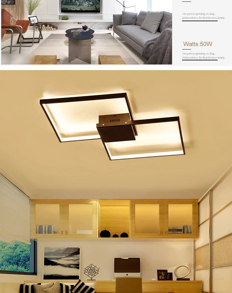 NEO Gleam прямоугольные современные светодиодные потолочные лампы для гостиной спальни белый или черный алюминий 85-265 в потолочный светильник