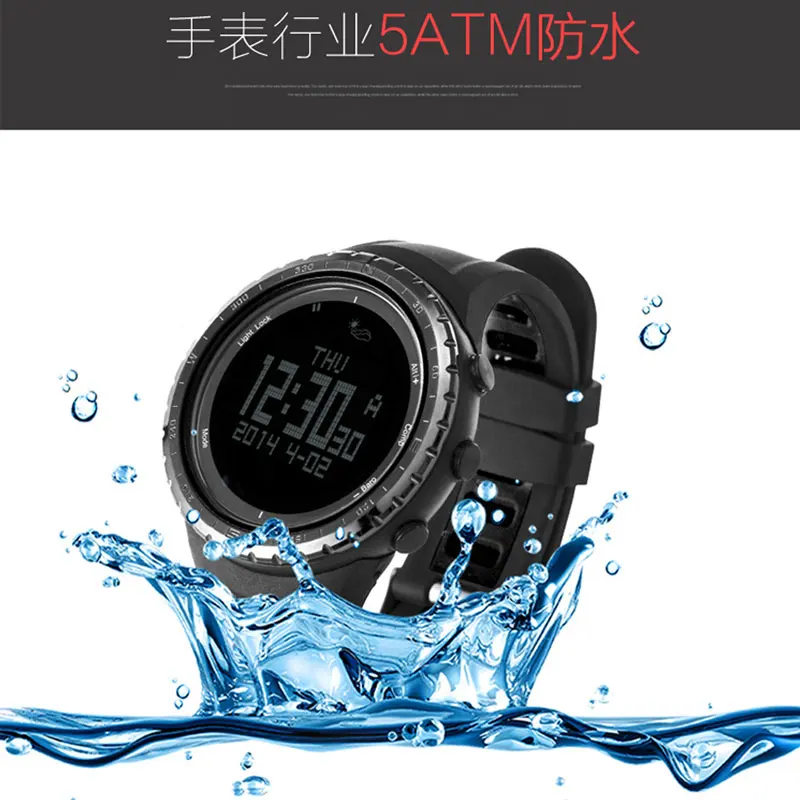 SUNROAD Цифровые мужские спортивные Watches-5ATM водонепроницаемые альтиметр компас женские барометр спортивные часы черные Reloj mujer