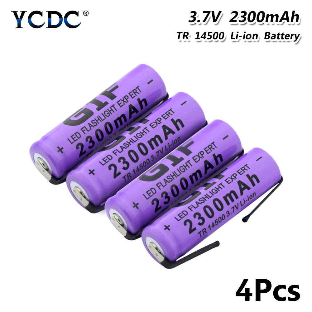 1/2/4 шт. высокое качество 3,7 V 14500 2300mAh литий-ионный аккумулятор для батареи, Длительное Действие, 14500 фонарь фонарик заменитель Батарея