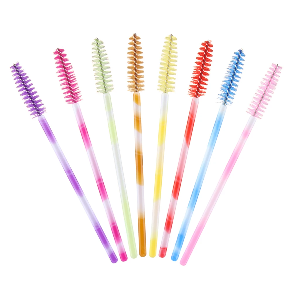 50pcs/lot Eyelash Brushes Colorful Handle Disposable Mascara Wands